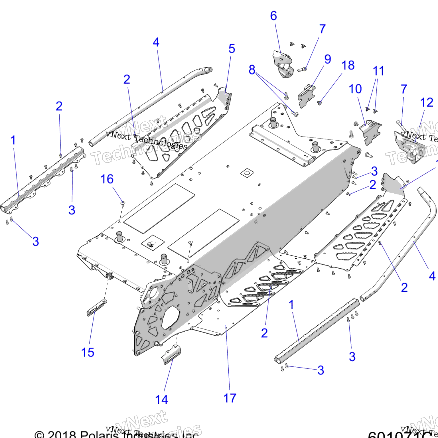Схема узла Chassis, Tunnel & Rear Asm. All Options