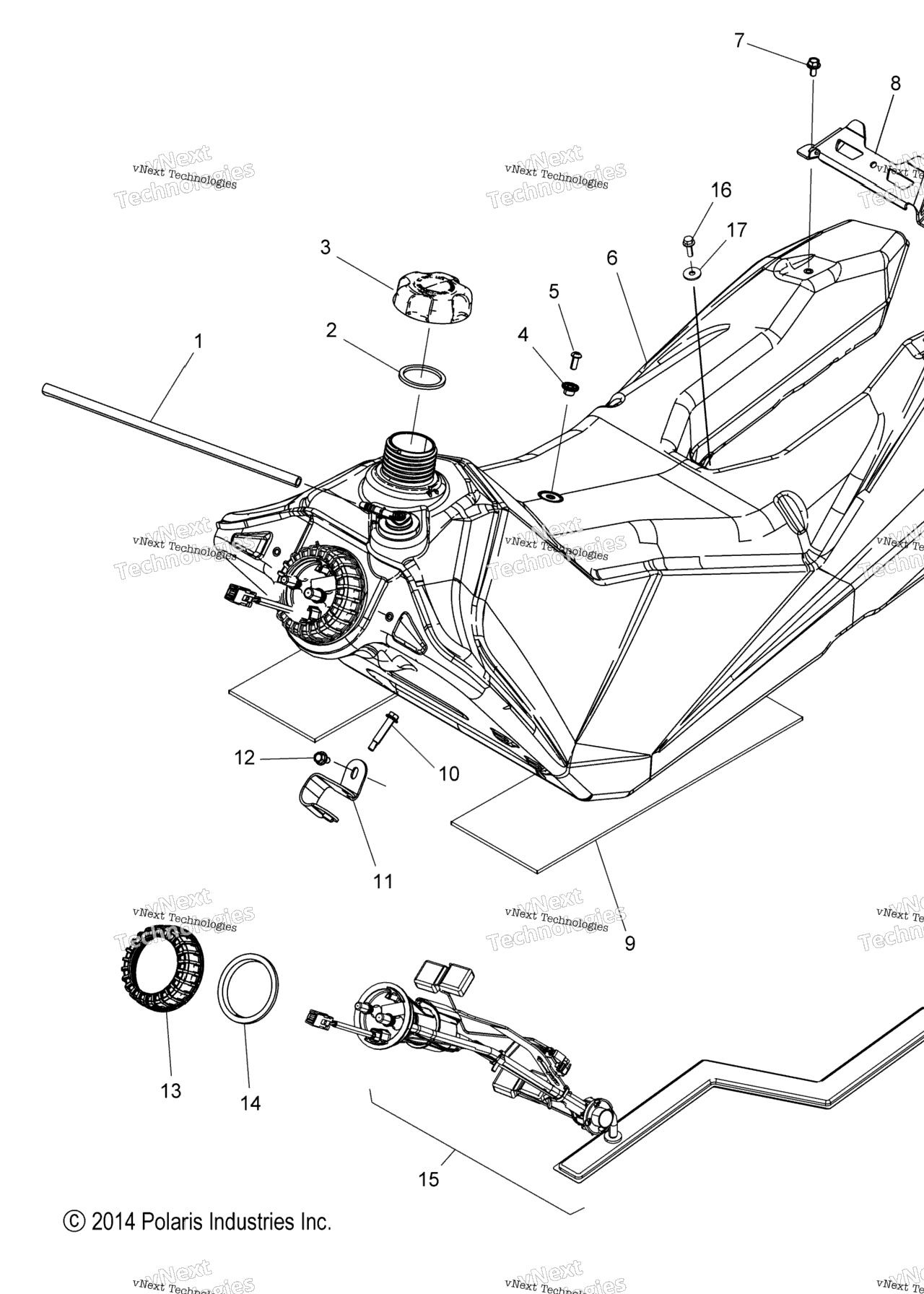 Схема узла Fuel System, Fuel Tank Asm. All Options