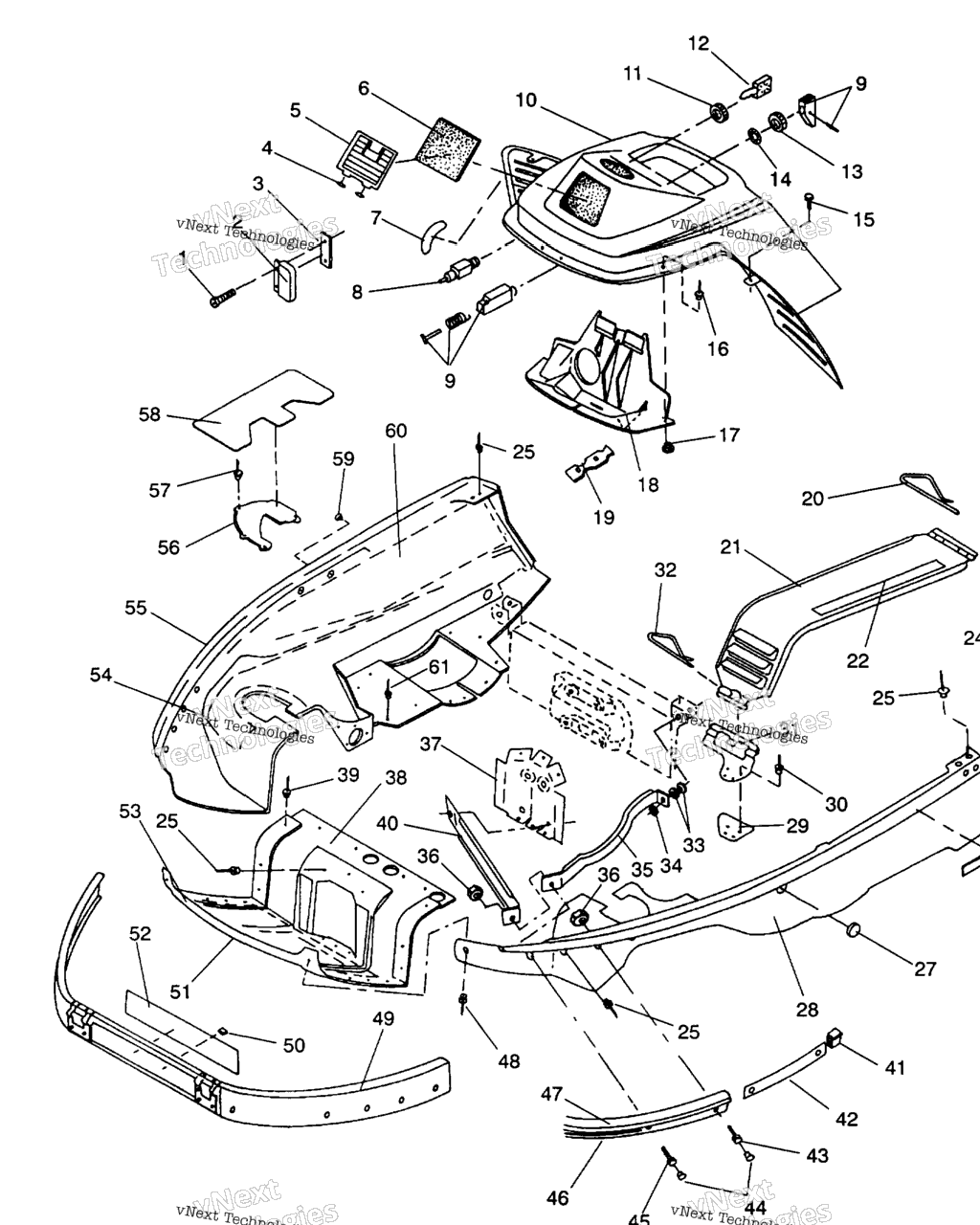 Схема узла Носовая Панель И Консоль Комплект Assembly Lite Gt/0933133 И Starlite Gt/0933127