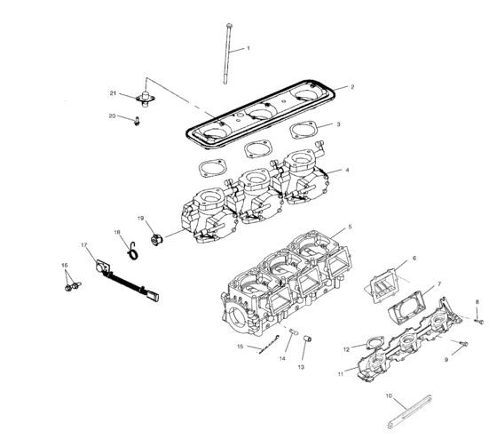 Схема узла Дроссель (W025198C/D/I) Для Polaris Int\'l Virage Txi