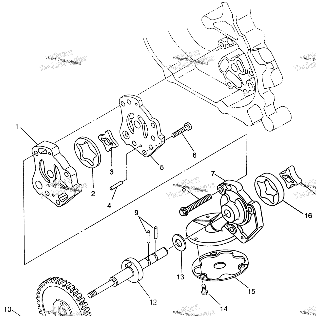 Схема узла Масляные Насосы Magnum 4X4 W968144 И Swedish Magnum 4X4