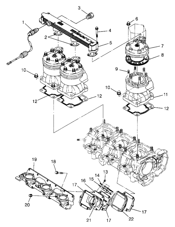 Схема узла Cylinder & Manifold (Sl 780 B974088 And Intl. Sl 780 I974088) Для Polaris Intl Sl 780