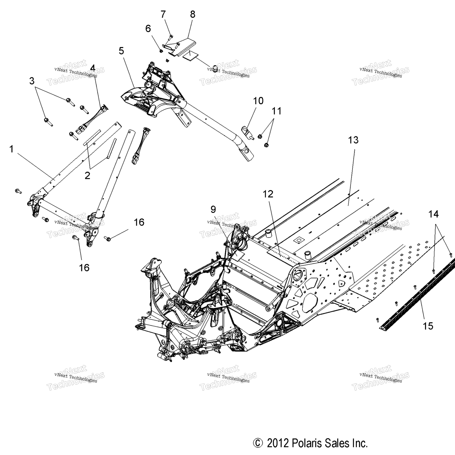 Схема узла Chassis, Chassis Asm. & Over Structure