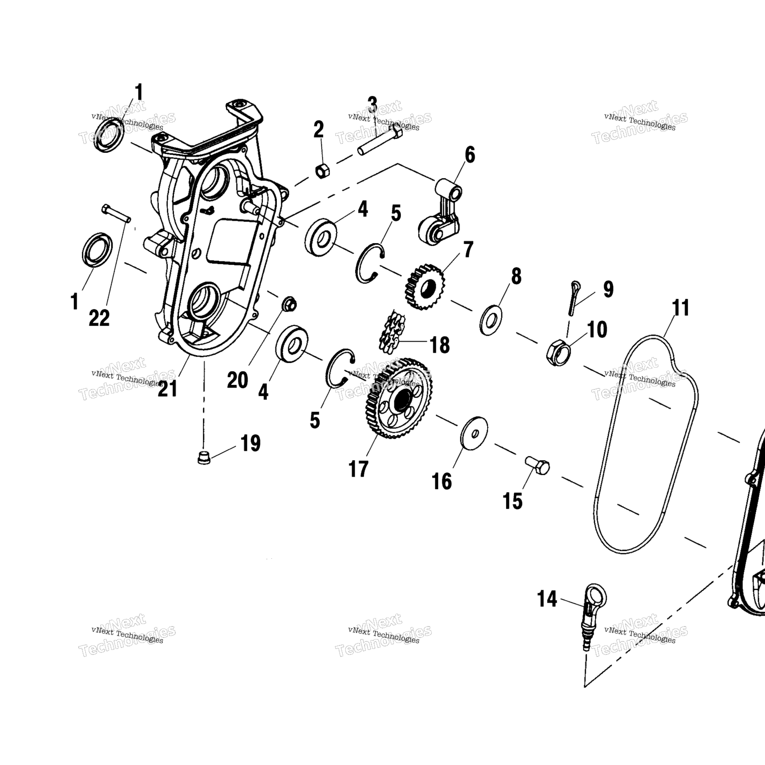 Схема узла Редуктор Цепи