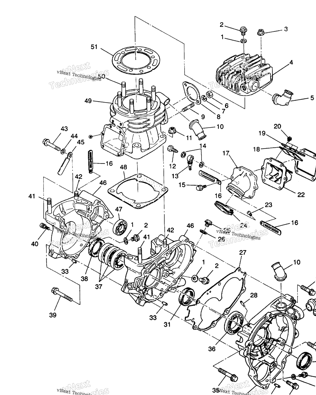 Схема узла Картер И Цилиндр 2X4 350L