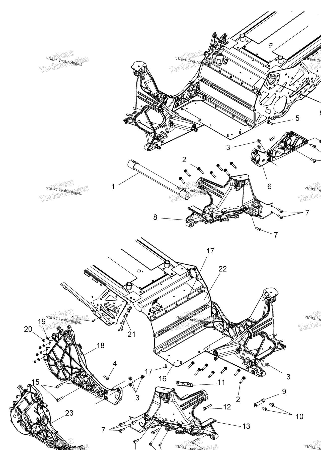 Схема узла Chassis, Bulkhead Asm. All Options