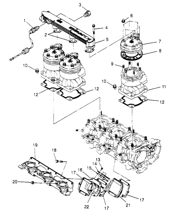 Схема узла Cylinder & Manifold (Slx 780 B964287 And Intl. Slx 780 I964287) Для Polaris Intl Slx 780