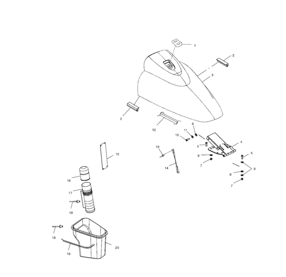 Схема узла Front Storage Compartment (W035297Da/W035297Ia) Для Polaris Freedom