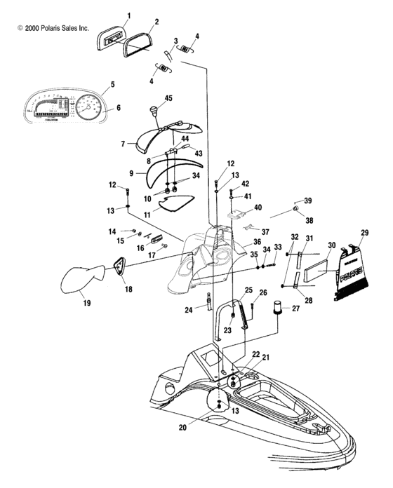 Схема узла Shroud (W015199D) Для Polaris Int\'l Virage Tx