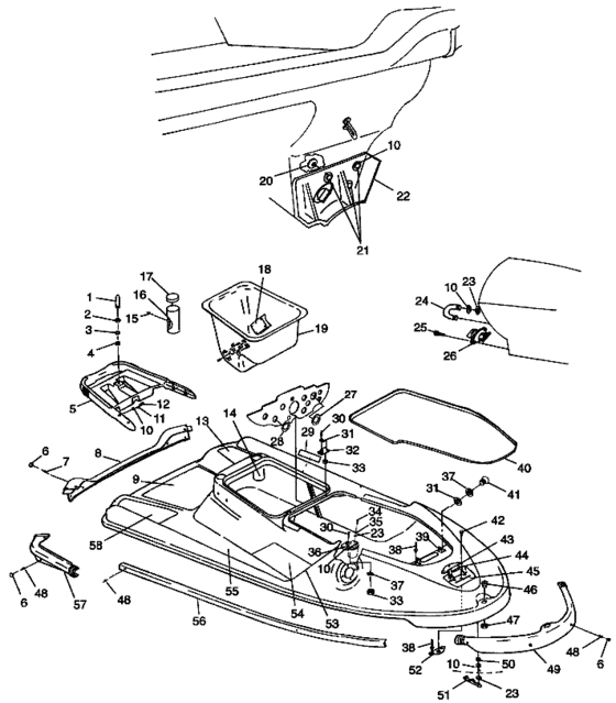 Схема узла Hull And Body (Hurricane B974473 And Intl. Hurricane I974473) Для Polaris Hurricane
