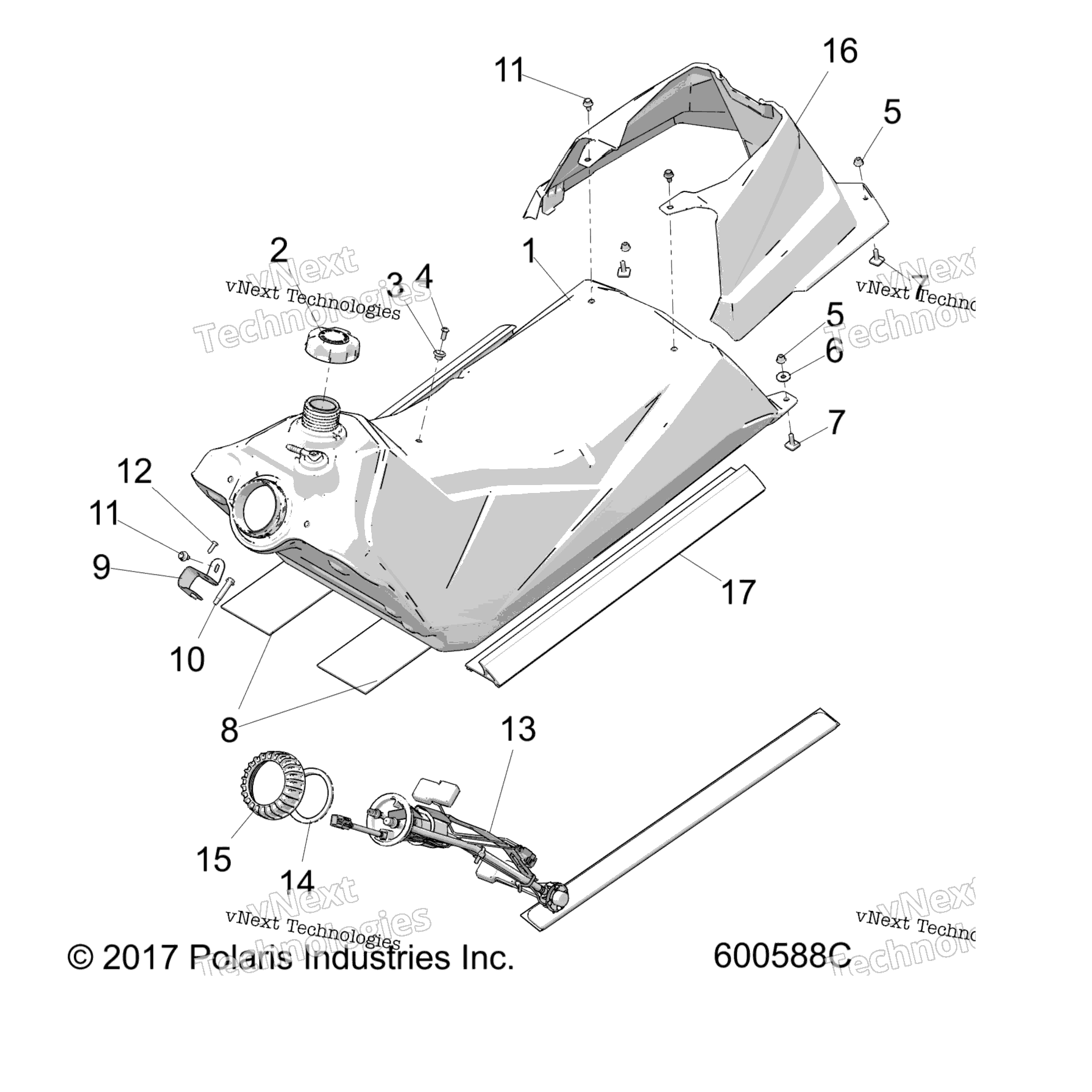 Схема узла Fuel System, Fuel Tank Asm. All Options
