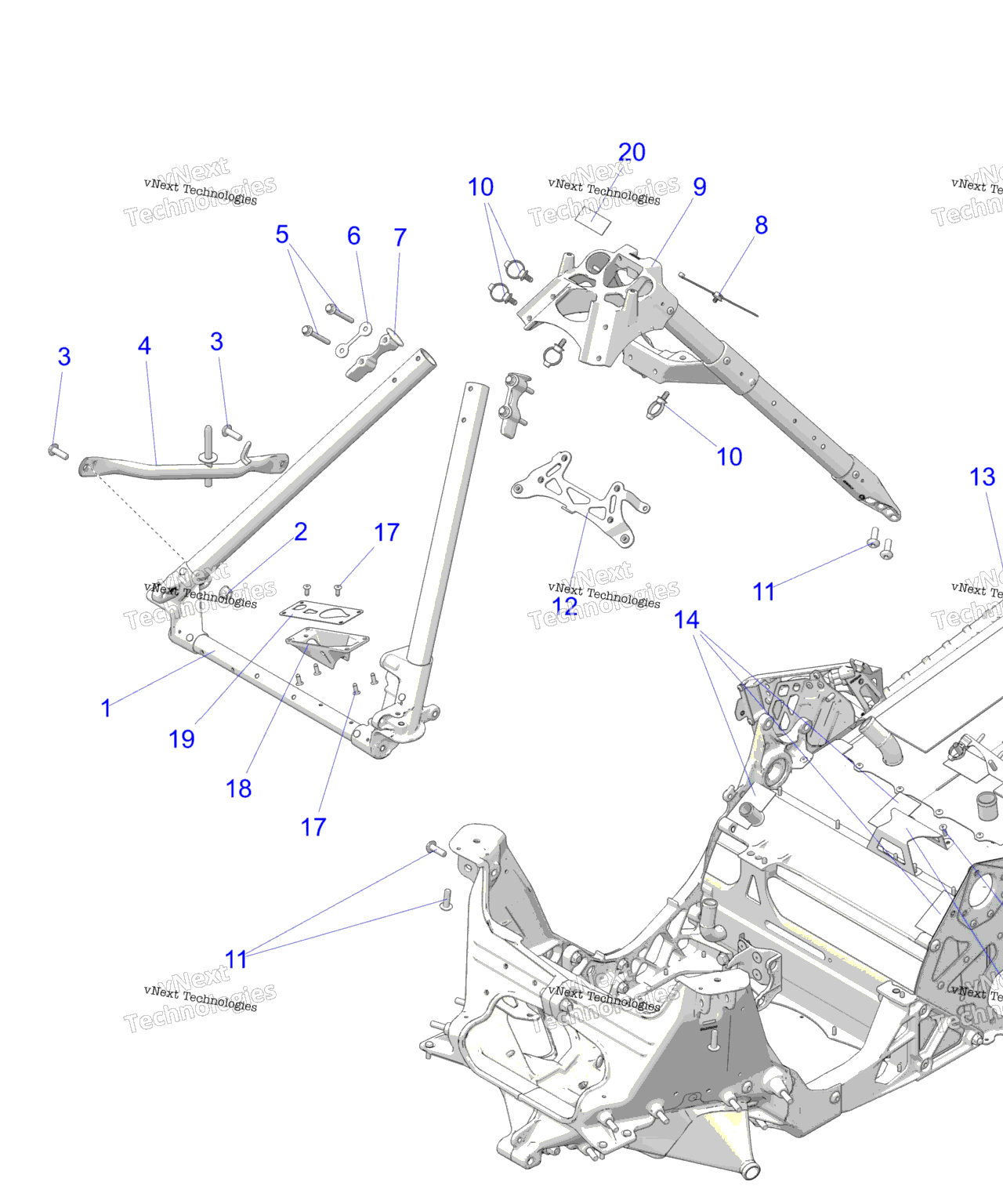 Схема узла Chassis, Chassis Asm. & Over Structure