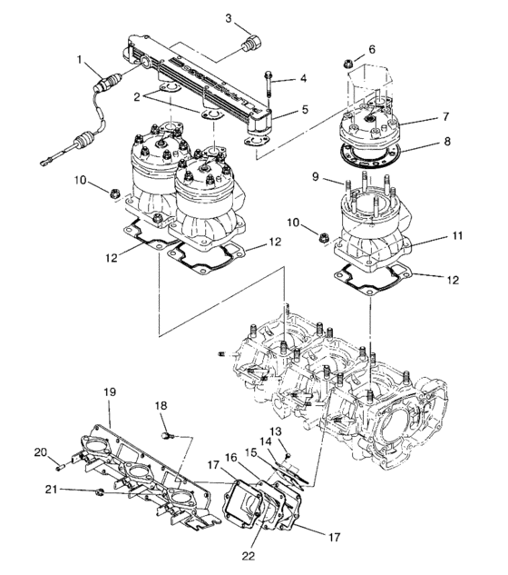 Схема узла Cylinder & Manifold (Sl 650 B954058) Для Polaris Sl 650