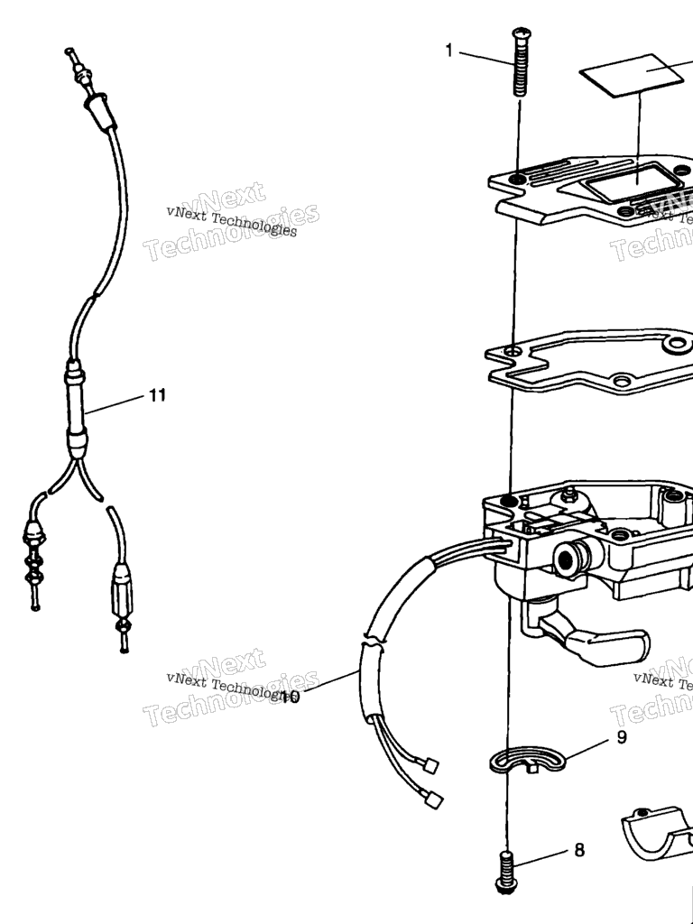 Схема узла Controls Throttle Asm./Cable