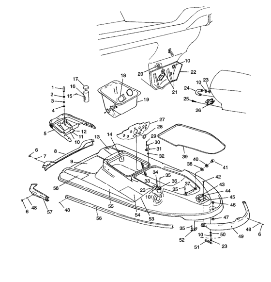 Схема узла Hull And Body (Hurricane B964466 And Intl. Hurricane I964466) Для Polaris Intl Hurricane