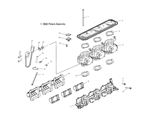 Схема узла Дроссель (W035098Ca/W035098Ia) Для Polaris Genesis I
