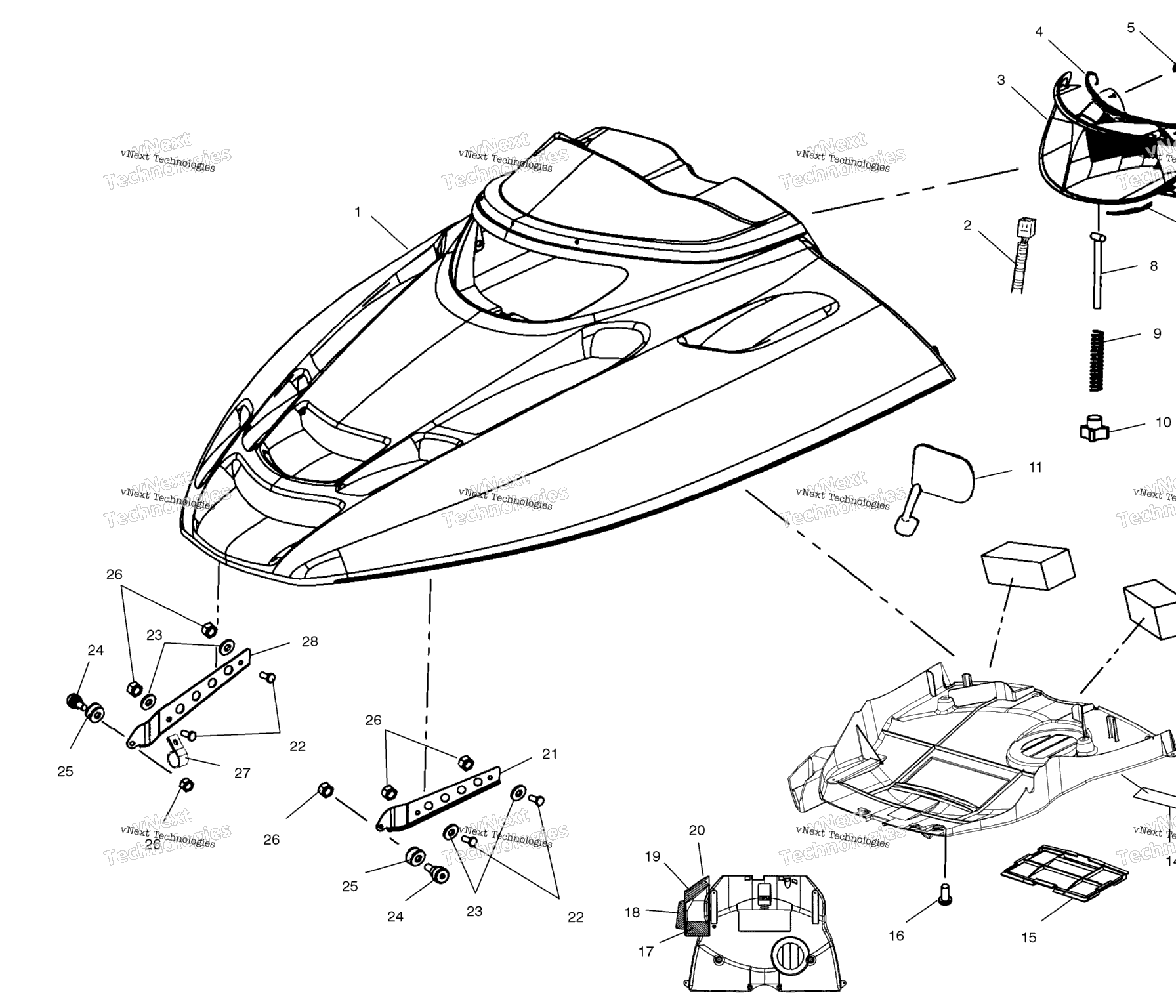 Схема узла Капот
