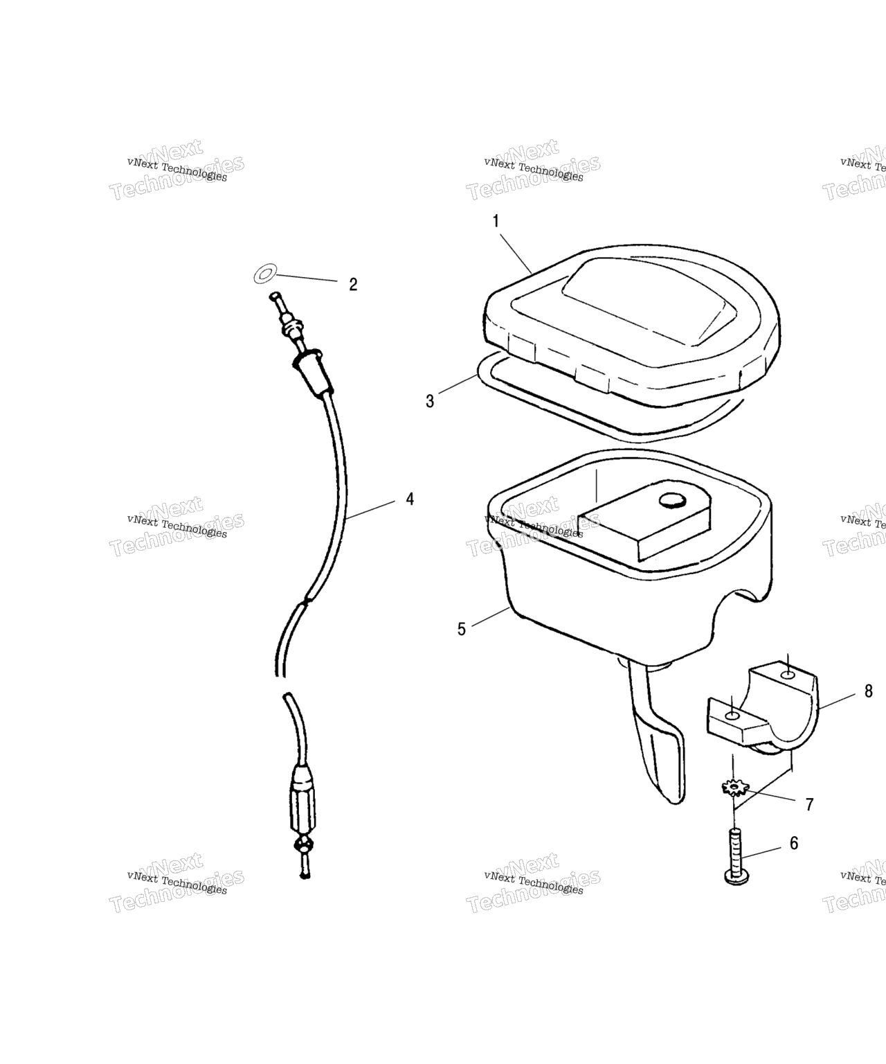 Схема узла Controls Throttle Asm./Cable A01Ba50Aa