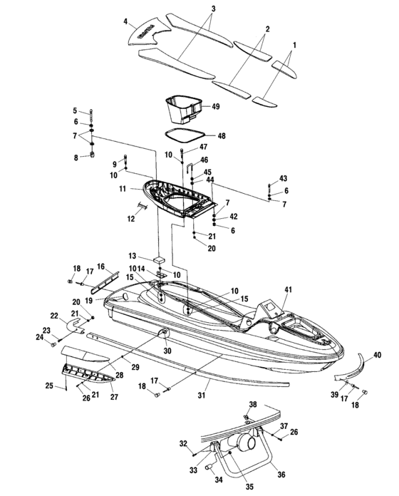 Схема узла Hull And Body (W025098D/W025098C/W025098I) Для Polaris Genesis I