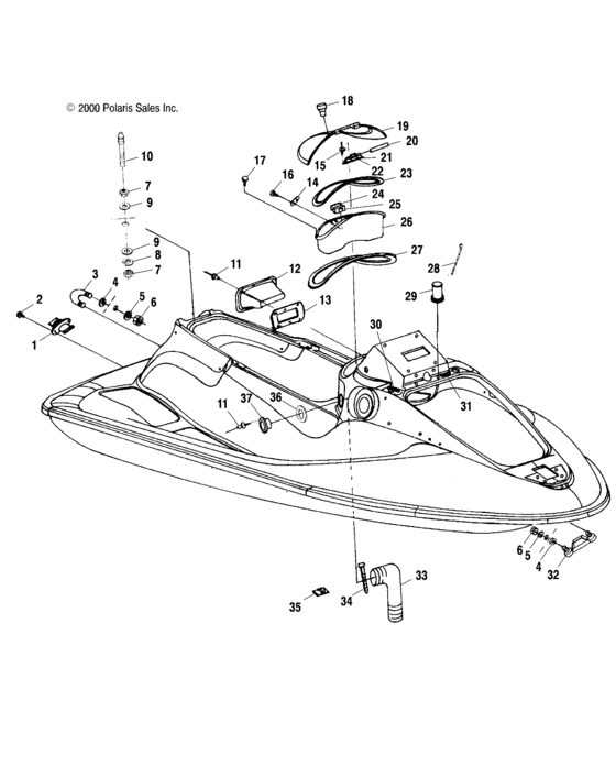 Схема узла Hull And Body (W004673D) Для Polaris Int\'l Slh