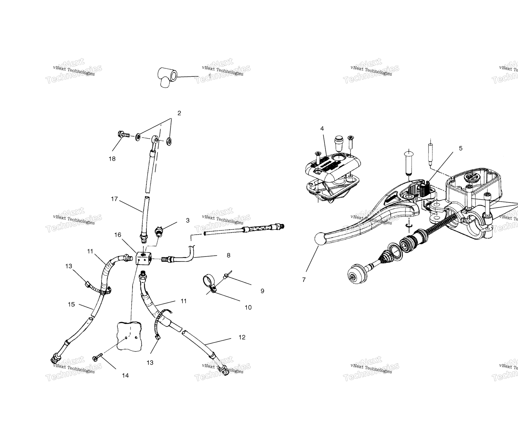 Схема узла Главный Цилиндр Управления/Тормозная Линия
