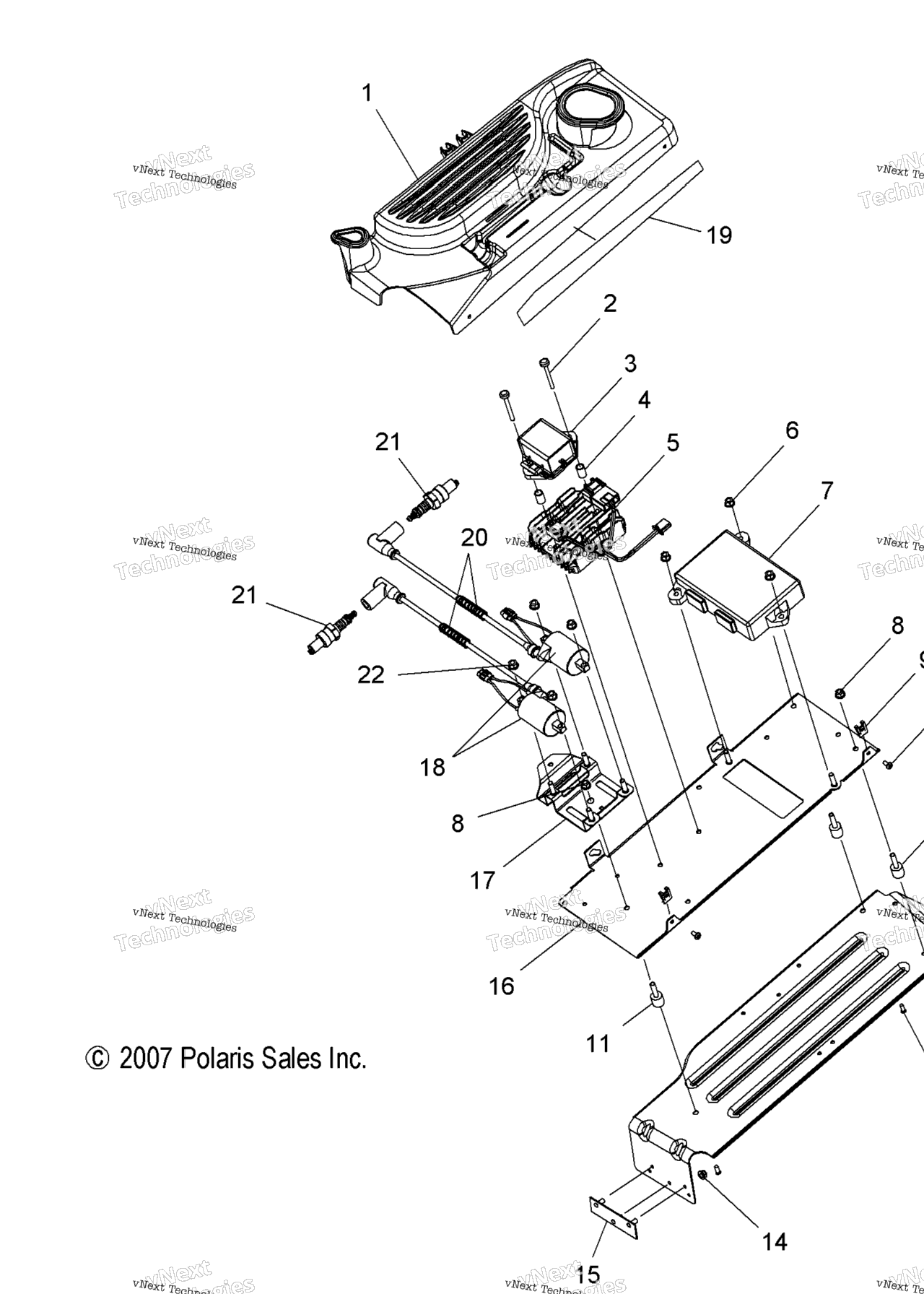 Схема узла Electrical, Electrical Plate Asm. & Clutch Guard
