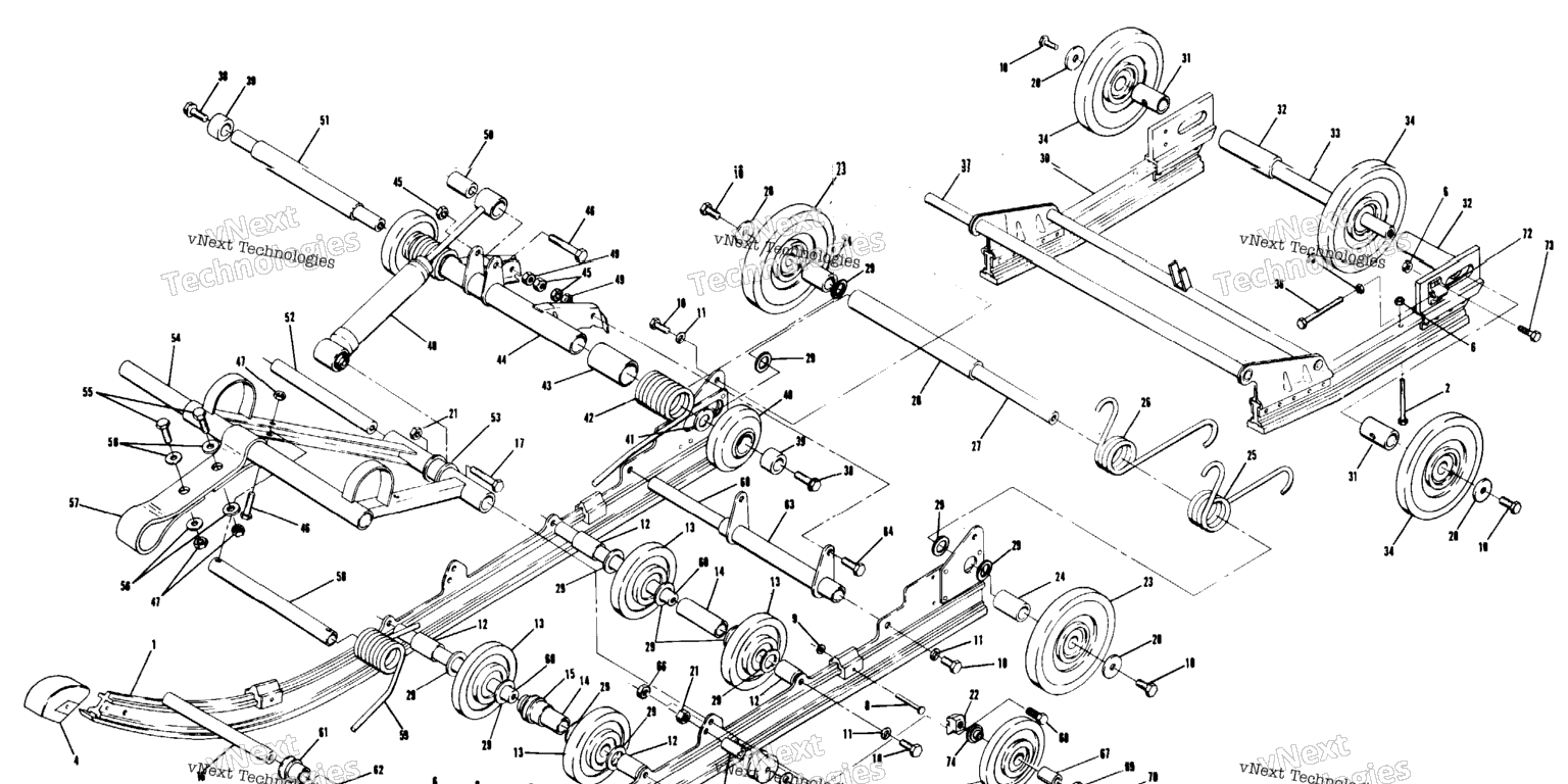 Схема узла Suspension Main Assembly No. 1540548 Extension Assembly No. 1540549