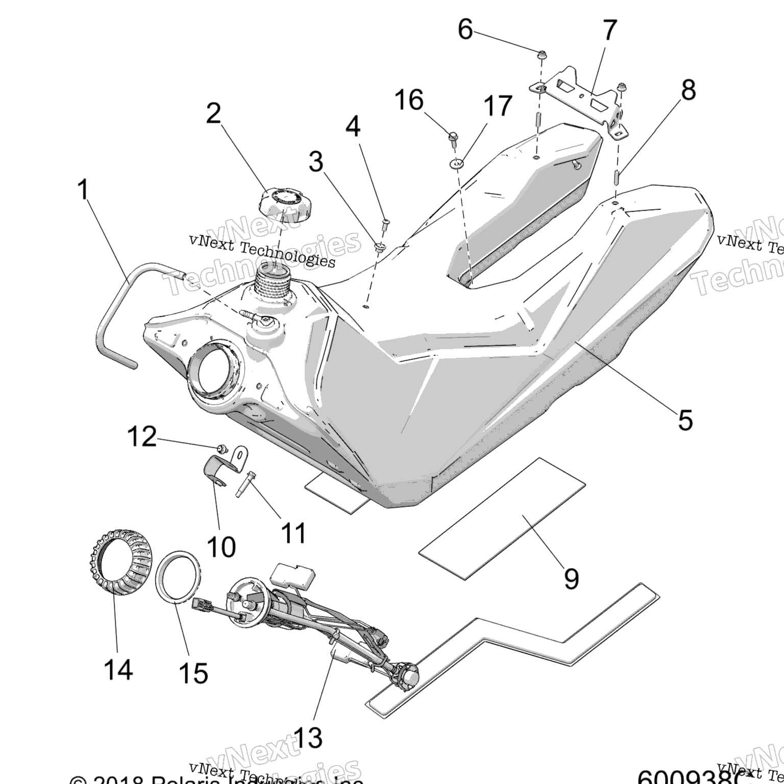 Схема узла Fuel System, Fuel Tank Asm. All Options