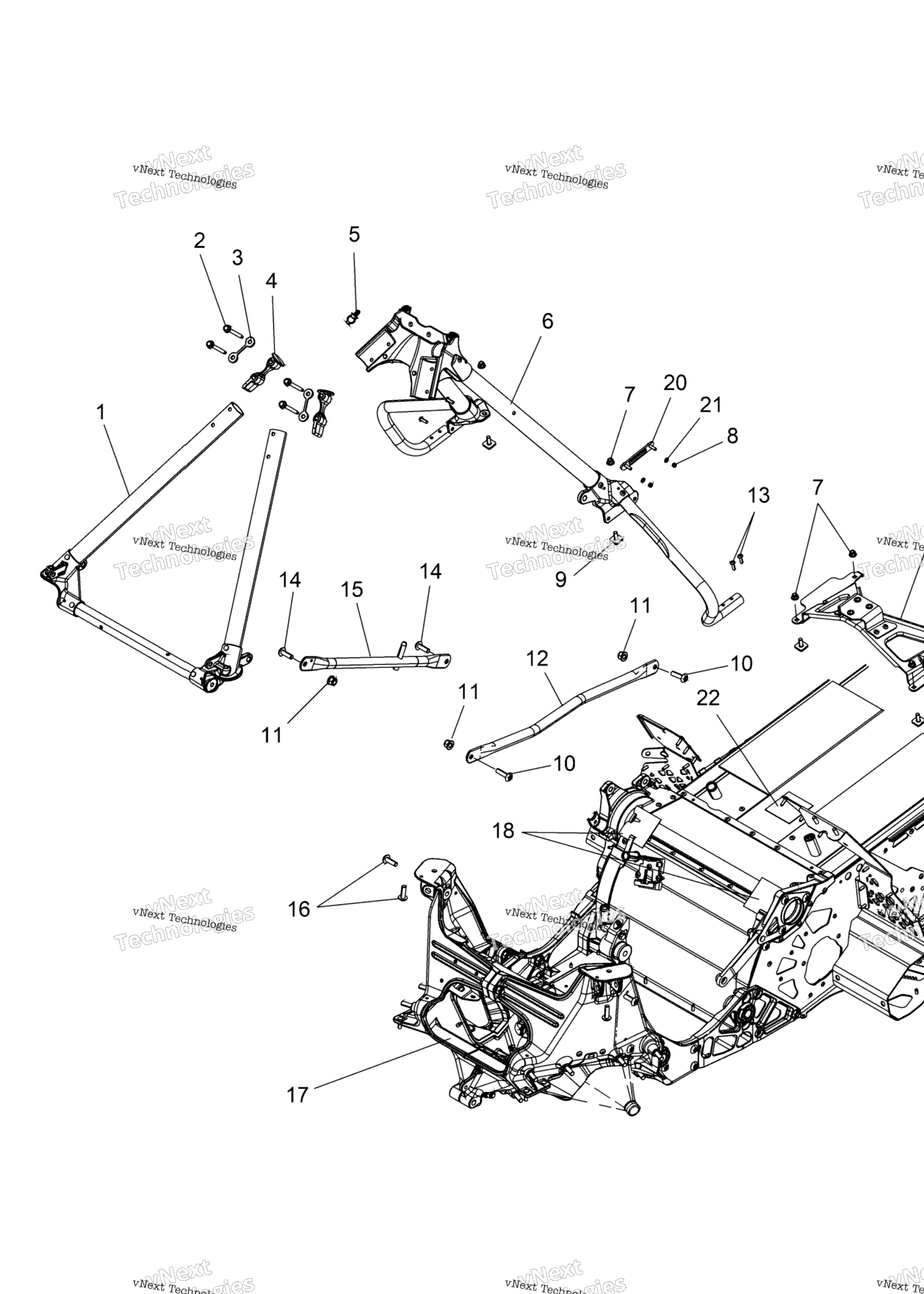 Схема узла Chassis, Chassis Asm. & Over Structure