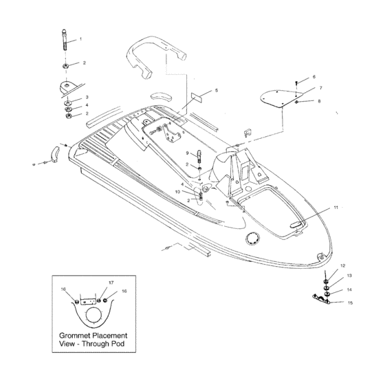 Схема узла Hull And Body (W004978D) Для Polaris Int\'l Pro 785