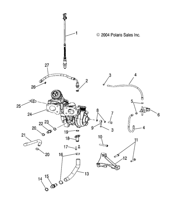Схема узла Turbocharger And Lines (W045304Ca/Ia/Cb/Ib/Cc/Ic) Для Polaris Msx 110