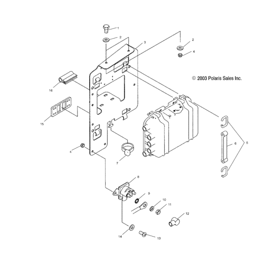 Схема узла Electrical Box Mounting (W045197Da/Ia) Для Polaris Virage