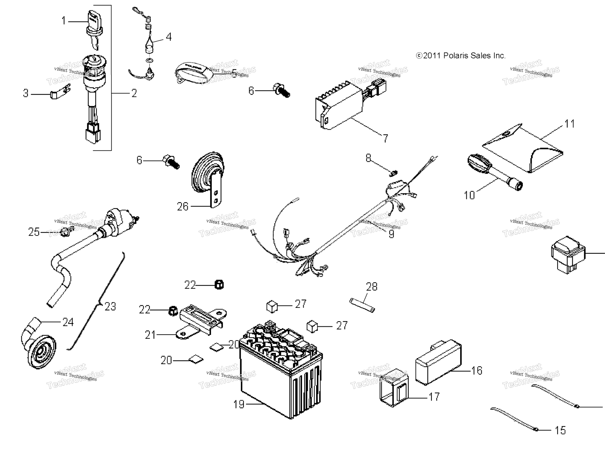 Схема узла Электрика, Переключатели, Жгуты И Запчасти