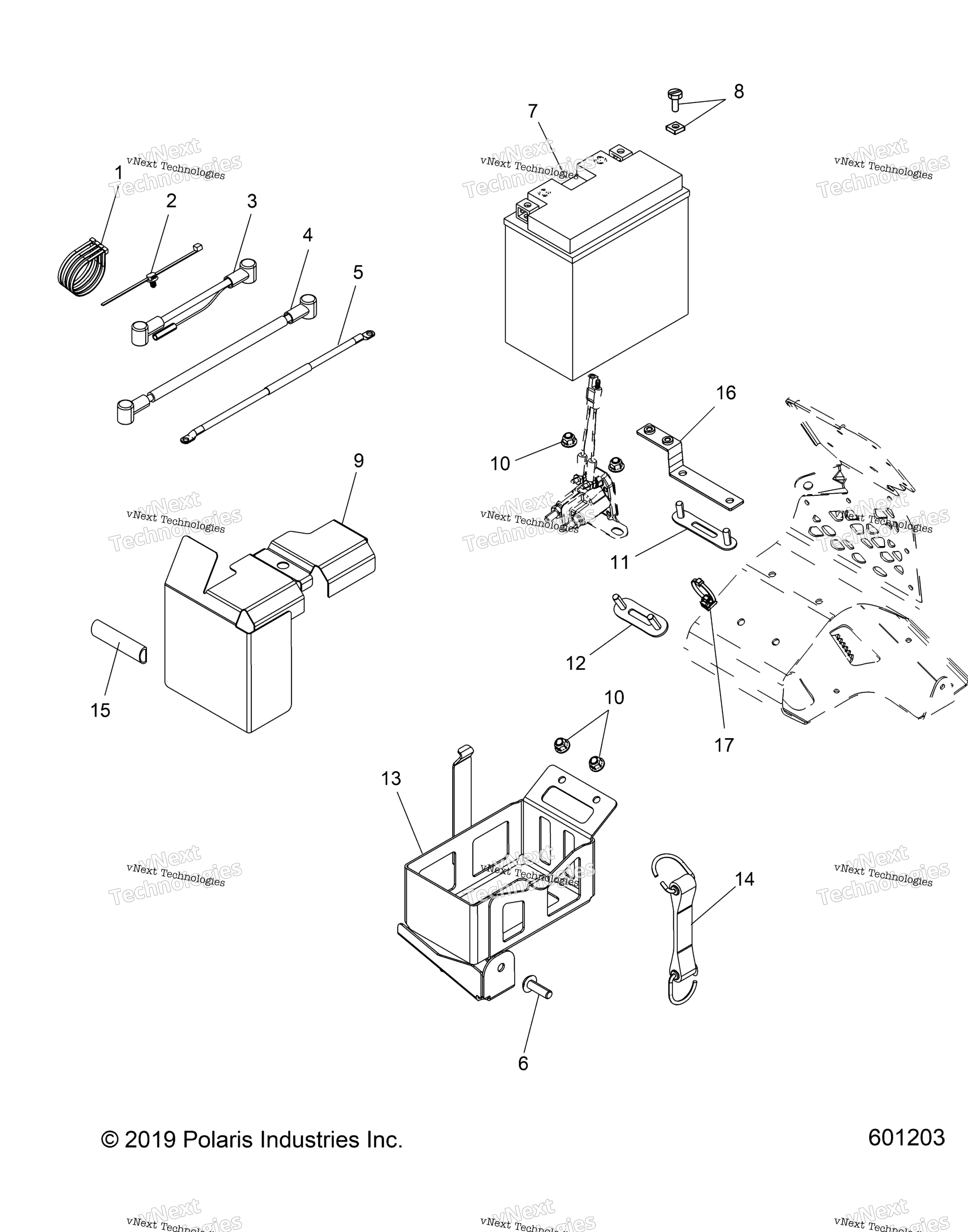 Схема узла Electrical, Battery & Cables E.s