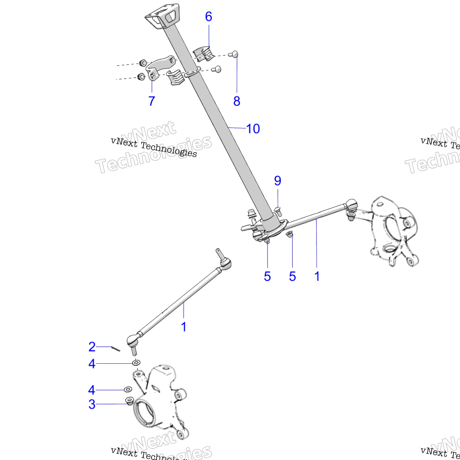 Схема узла Steering, Steering Post Asm. A20Sxa85A1/A7/Ca1/Ca7