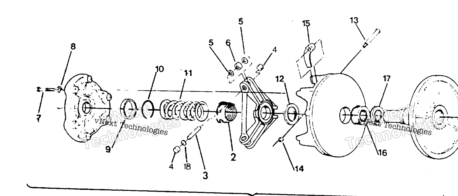Схема узла Drive Clutch Asm. 650 & 650 Sks From Serial Number 1825512
