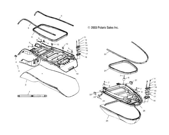 Схема узла Сиденье (W045098Ca/Ia) Для Polaris Genesis I