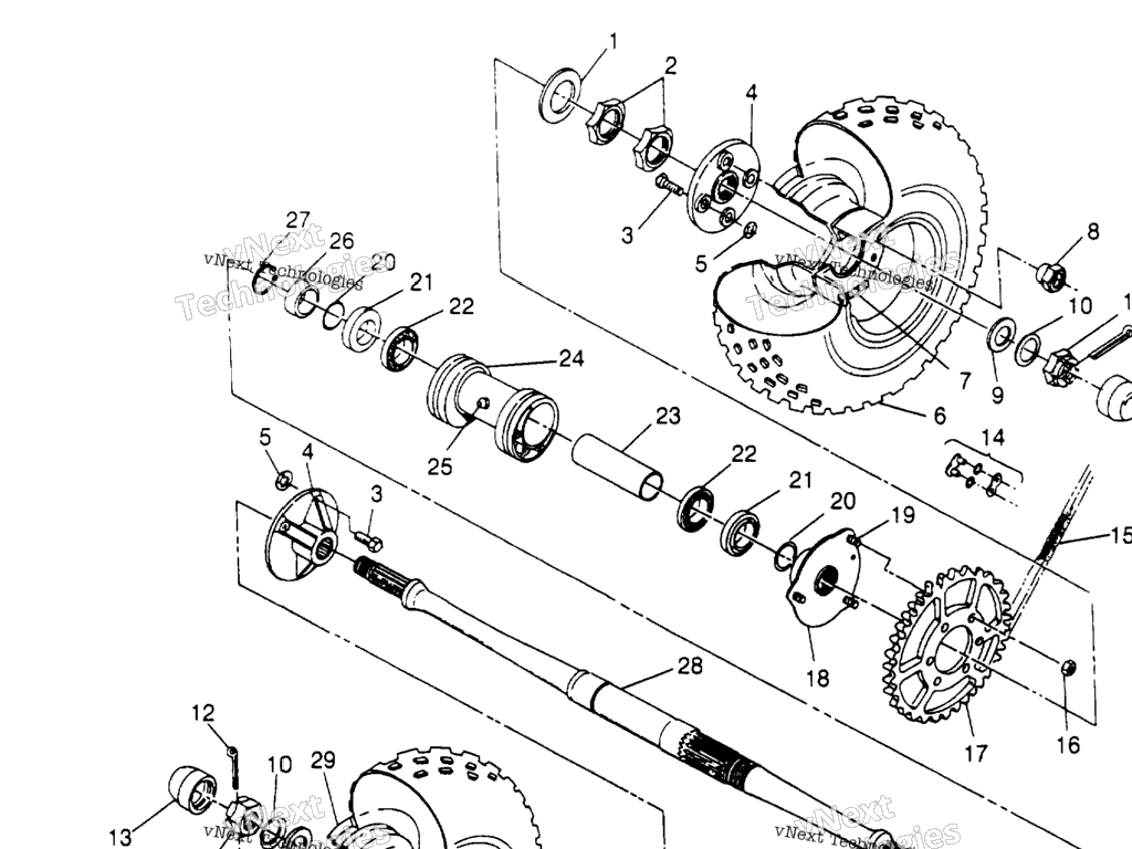 Схема узла Сборка Заднего Привода 2X4 400L