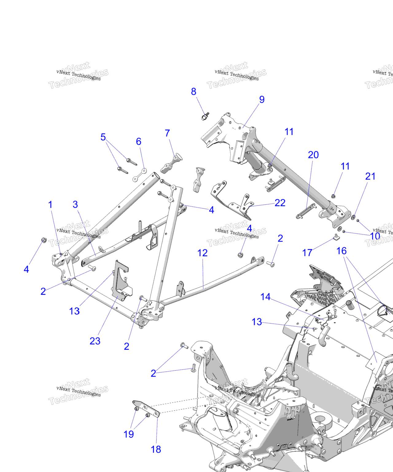 Схема узла Chassis, Chassis Asm. & Over Structure