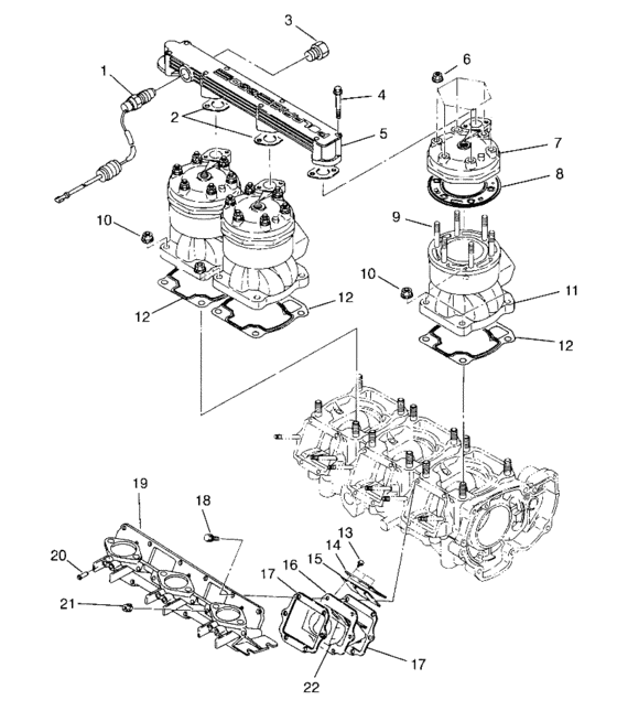 Схема узла Cylinder & Manifold (Sl 750 B954070) Для Polaris Sl 750