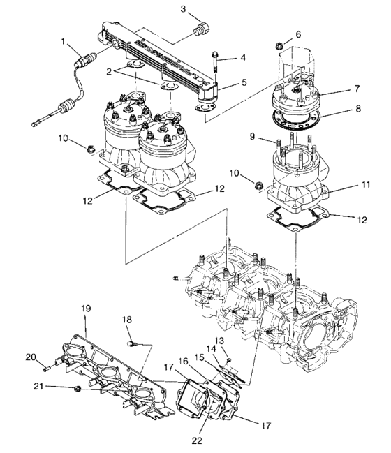 Схема узла Cylinder & Manifold (Slt 750 B954170) Для Polaris Slt 750