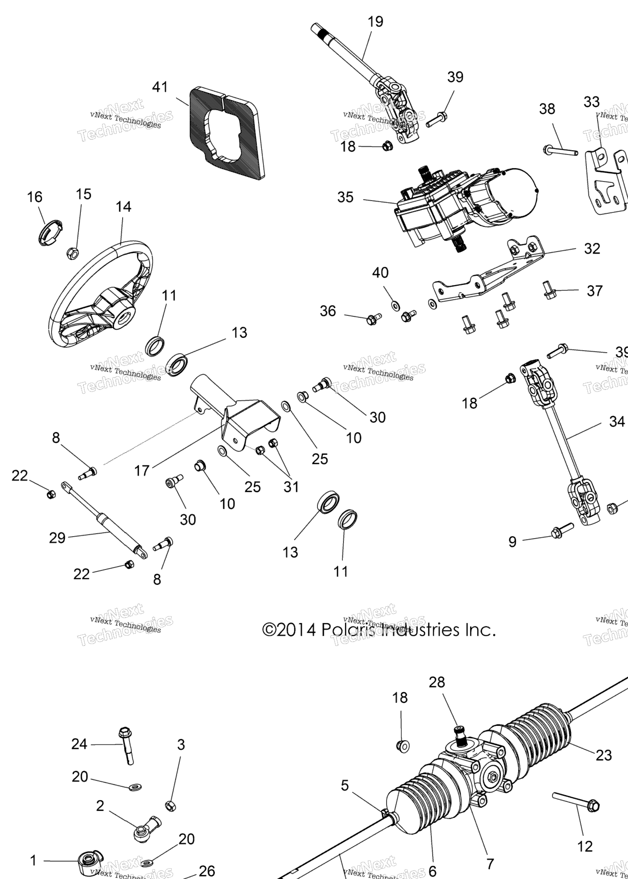 Схема узла Steering, Steering Asm. A15Dae57Ak