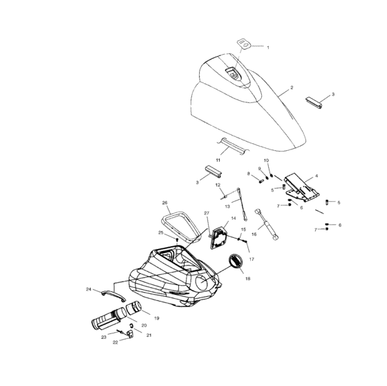 Схема узла Front Storage Compartment (W035098Ca/W035098Ia) Для Polaris Genesis I