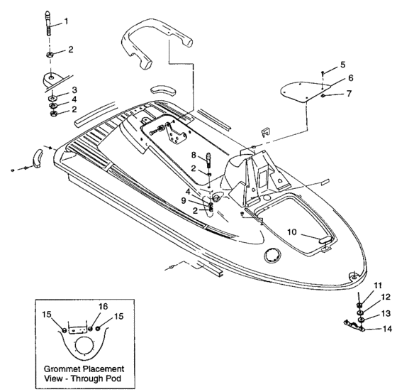 Схема узла Hull And Body (B974978) Для Polaris Slx Pro 785