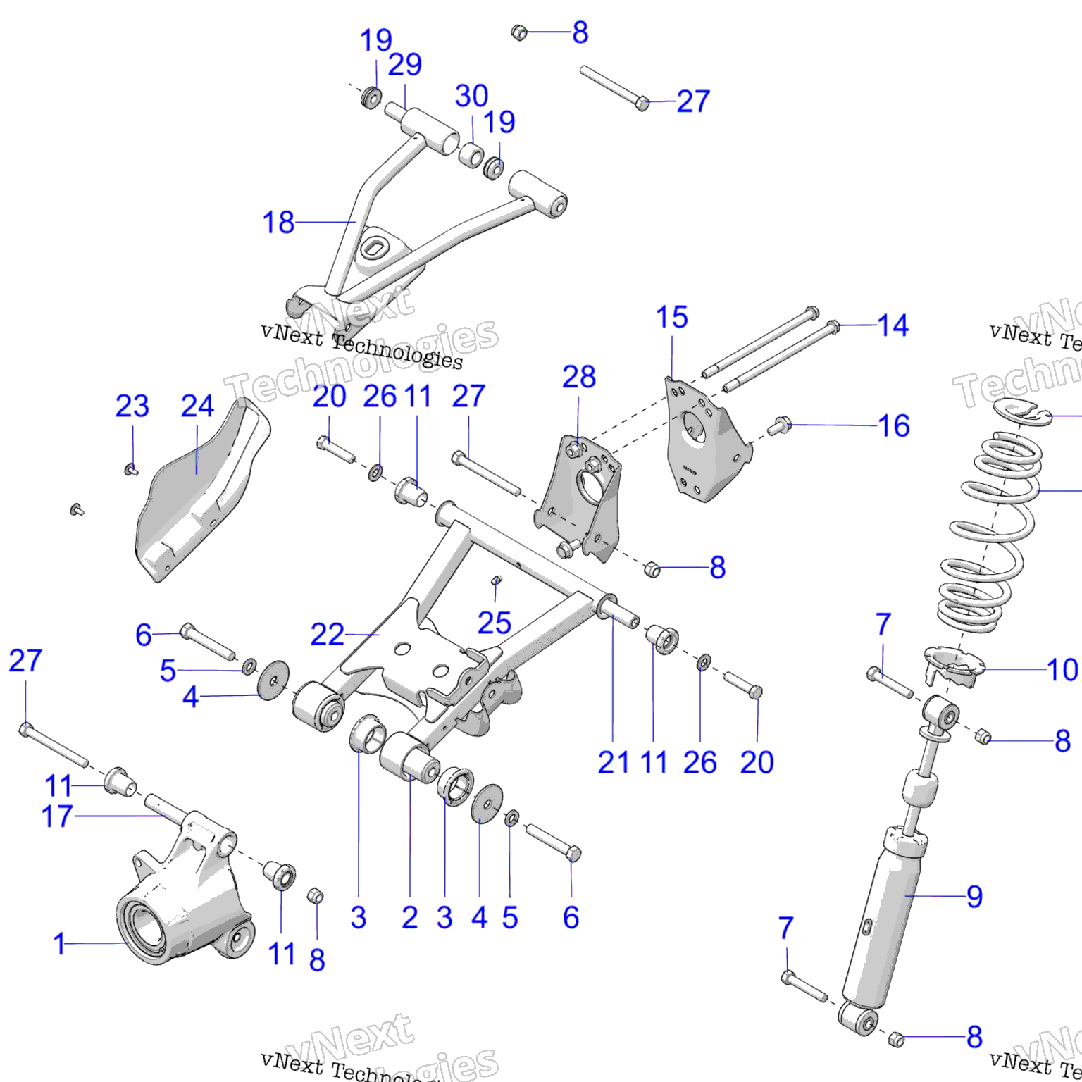 Схема узла Подвеска, Задняя A18Ses57C1/C2/C5/C7/E1/E5/E7/P57C1/T57C1/C7/E1/E7