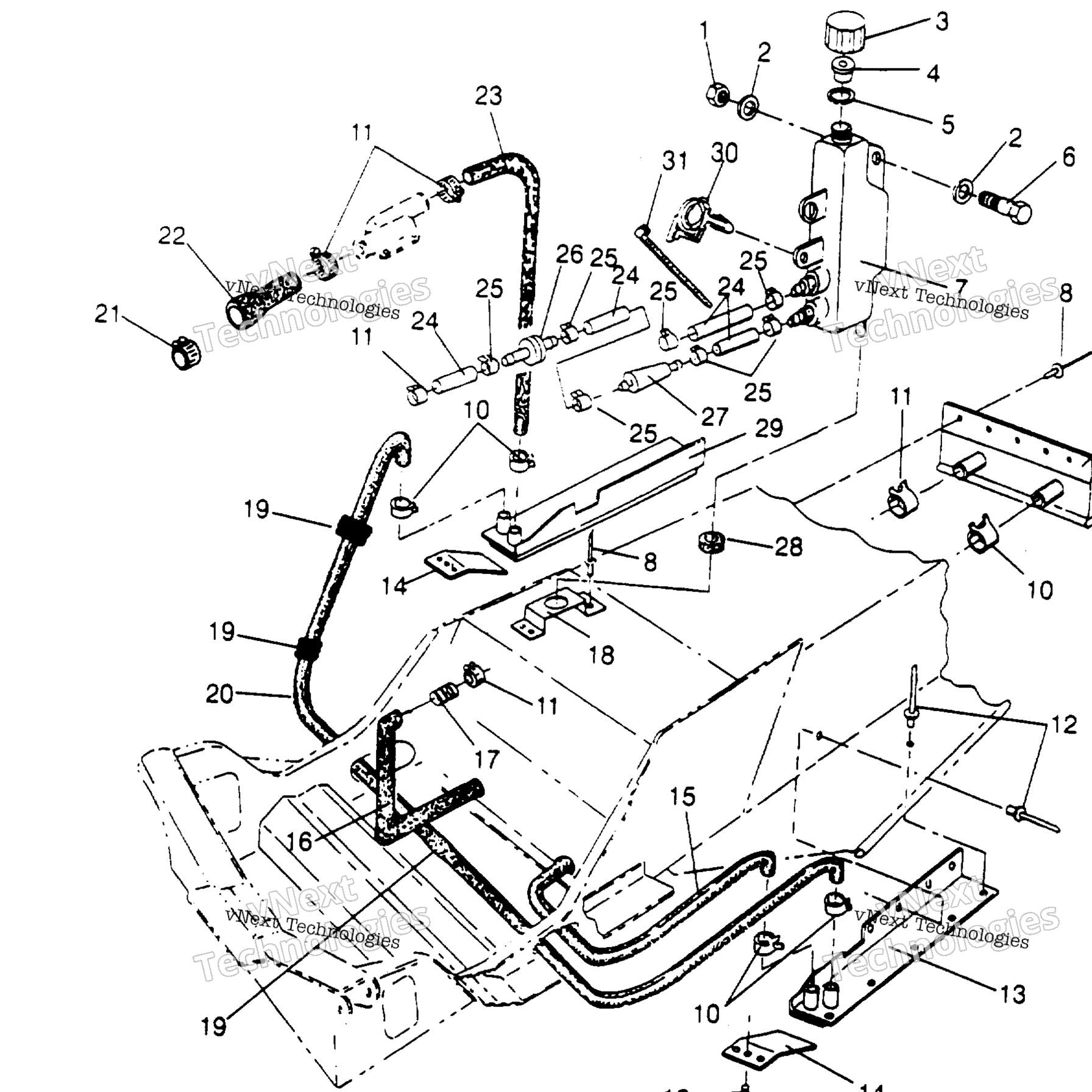 Схема узла Системы Охлаждения 600 Xcr