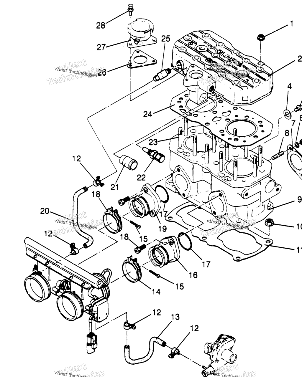 Схема узла Цилиндры 500 Efi Sks 0962574 500 Efi Rmk 0962974 & European 500 Efi Sks