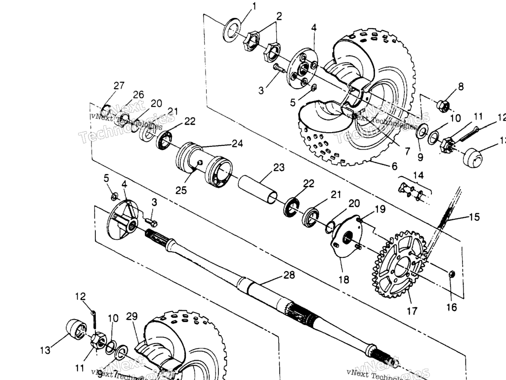 Схема узла Задний Приводный Узел Magnum 2X4