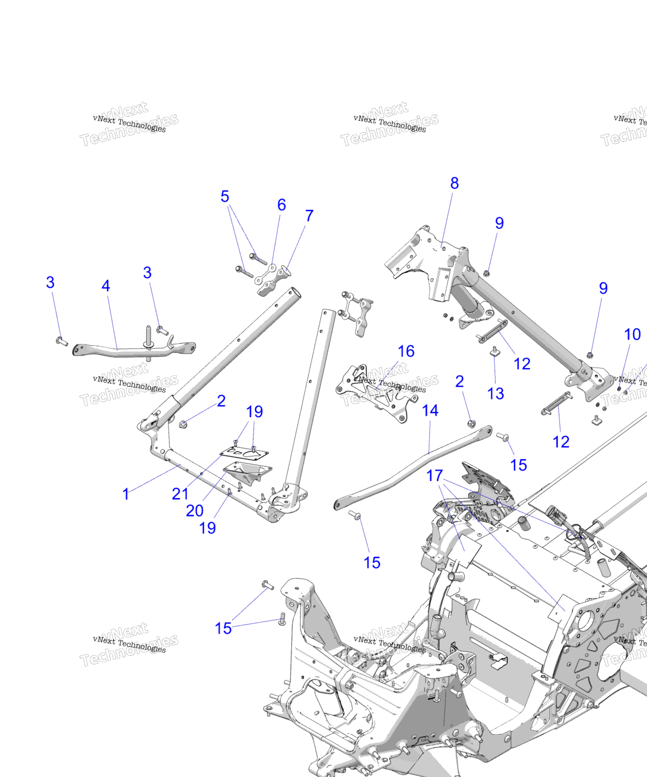 Схема узла Chassis, Chassis Asm. & Over Structure