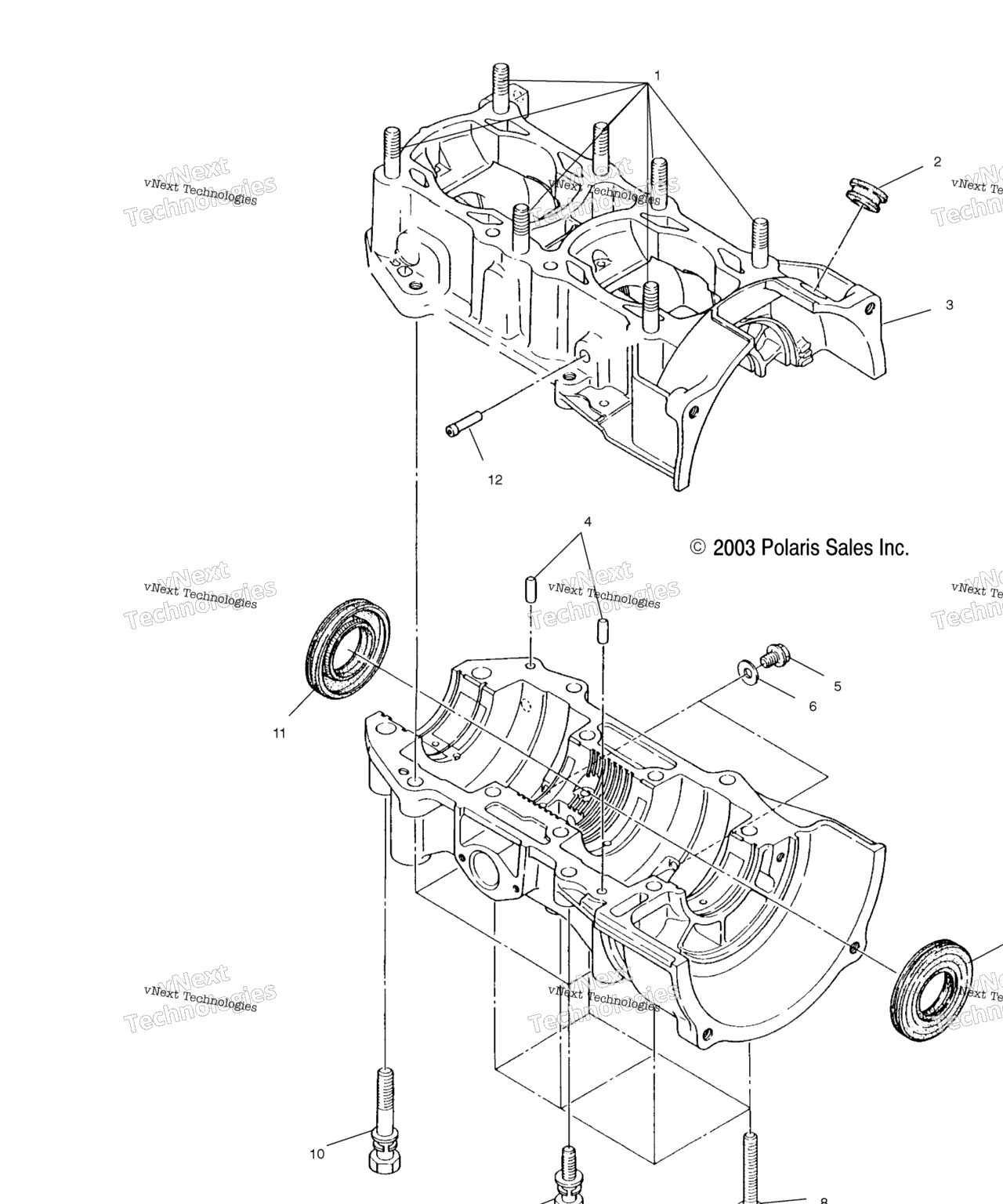 Схема узла Корпус Crankcase
